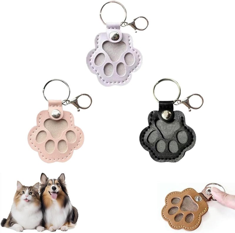 OYB 3 Pcs Dog Fur Storage Keychain,Dog Hair Keychain,Pet Memorial Gifts for Bag Purse Paw Charm Key Holder - Image 1